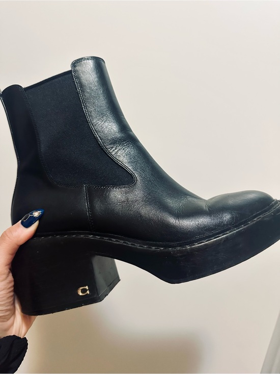 Coach Shoes - Coach Black Leather Platform Chelsea Boots